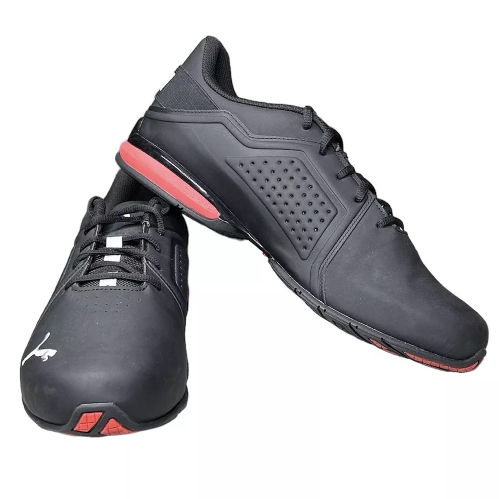 Puma Viz Runner Mens Black Low Top Training Athletic Running Shoes